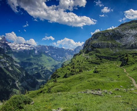 This is one of my favorite places on earth. On the way to the so called "Dräcklochalp", Glarus, Switzerland, where a part of the saga "Vrenelis Gärtli" took place. This place is also very special and sometimes frightening in the night, because 4.000 soldiers lost their live at the Pragelpass in a battle between Russians and French 1799. Sometimes I do a hike up there to sleep at a secret lake, where I thought to feel and hear those lost souls.